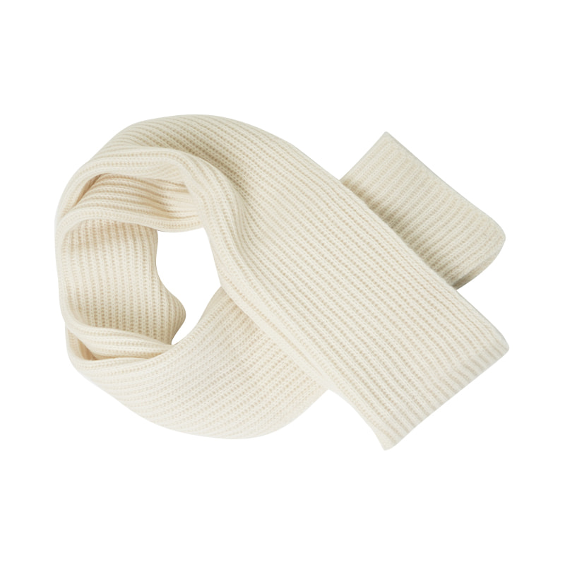 Scairf gheimhridh cniotáilte bog bán cniotáilte bán